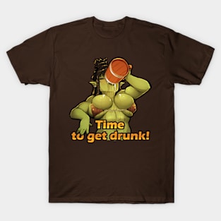 orc girl drinking beer stiker T-Shirt